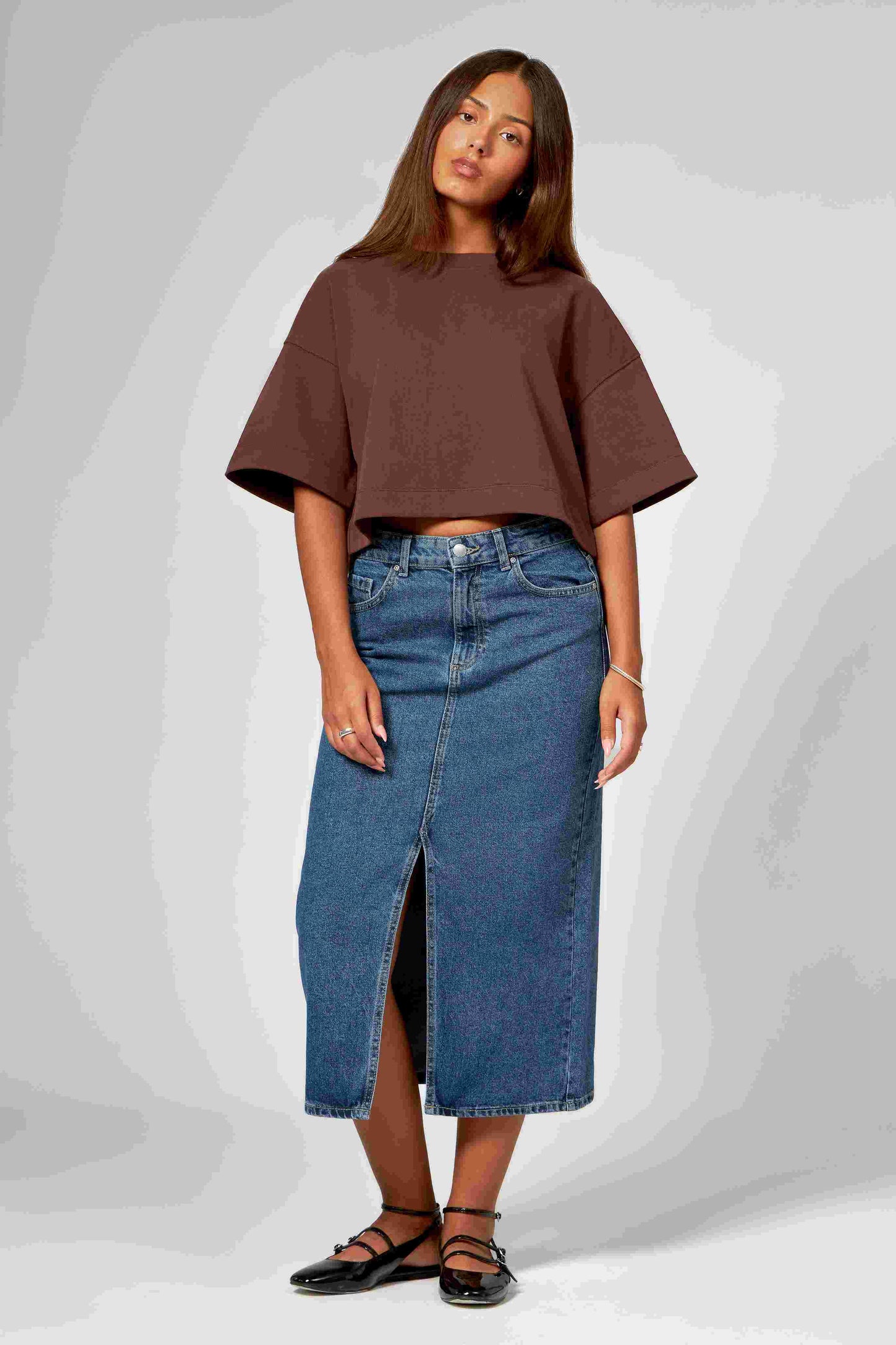 Cropped T-Shirt Susa braun - noёmvri fashion label