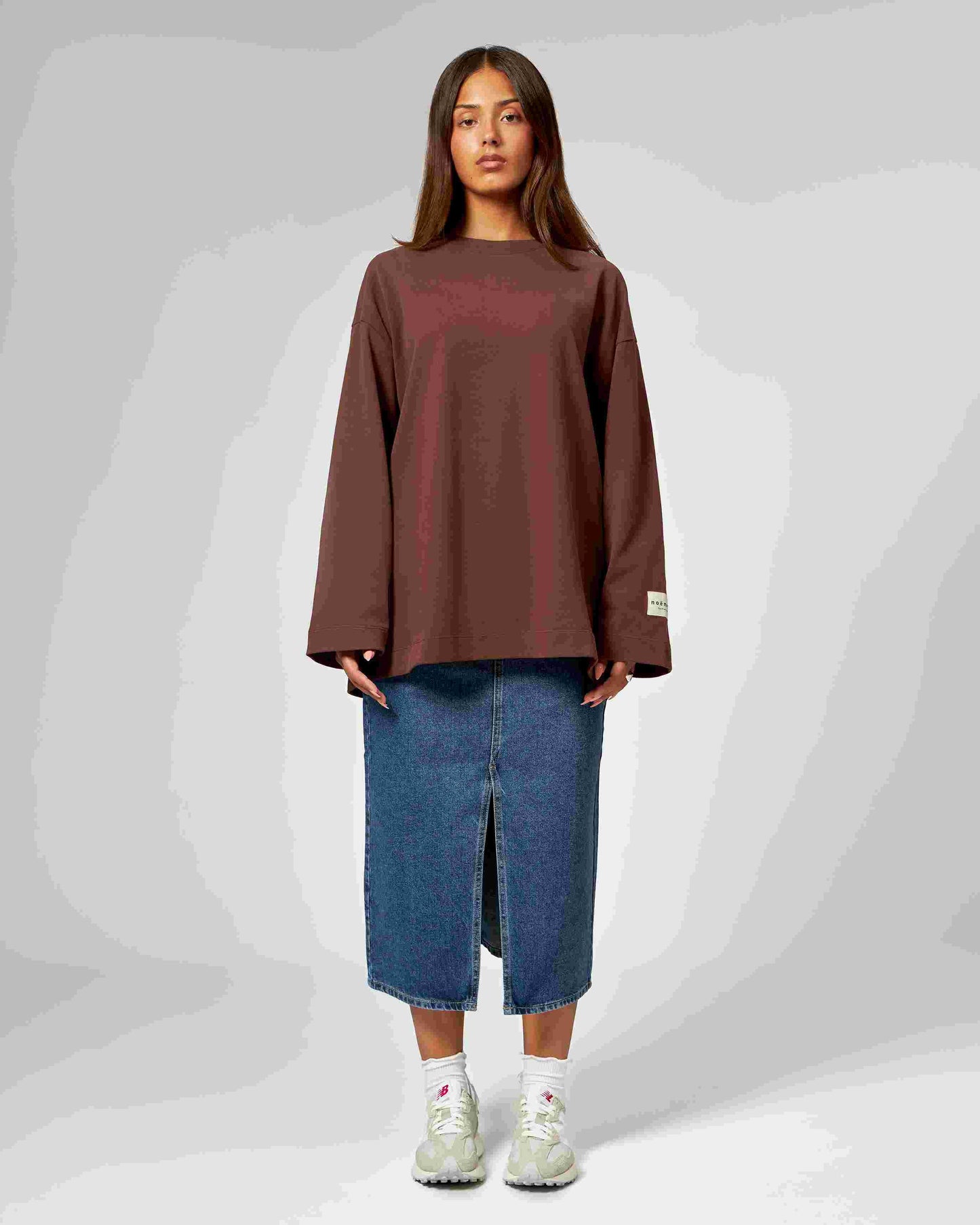 Oversized Longsleeve Bailey braun - noёmvri fashion label