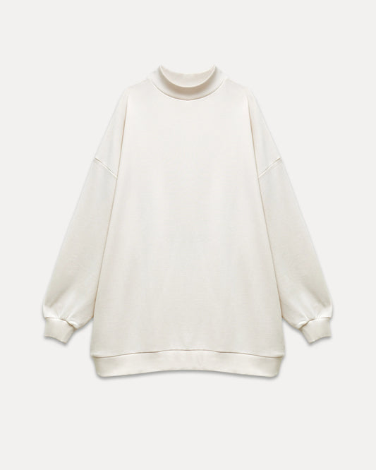 Sweatshirt Turtleneck / white sand - noёmvri fashion label