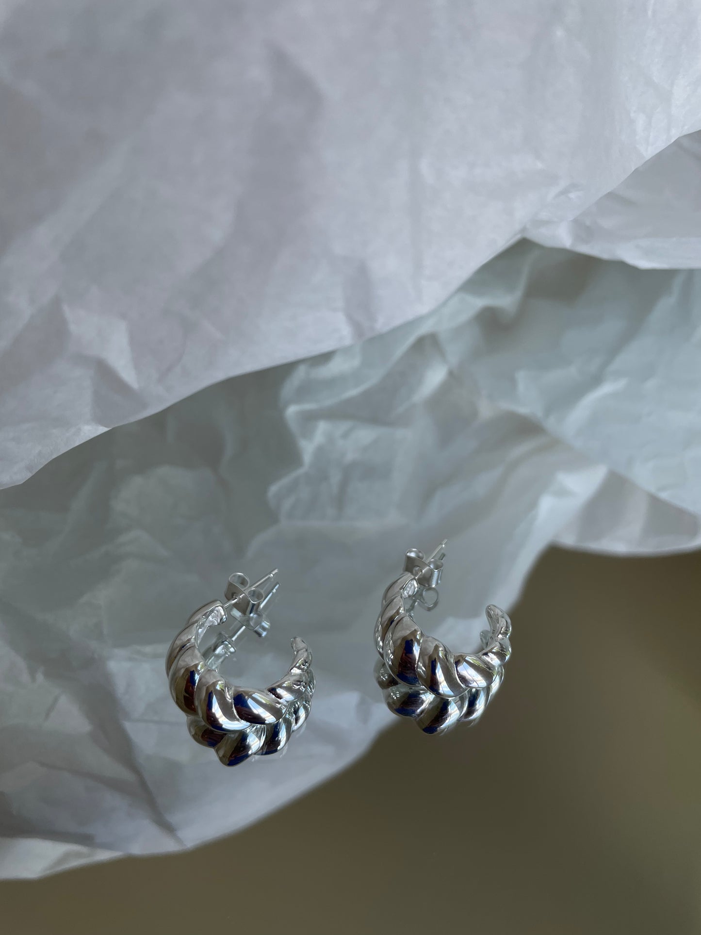 Croissant Creolen silber big - noёmvri fashion label