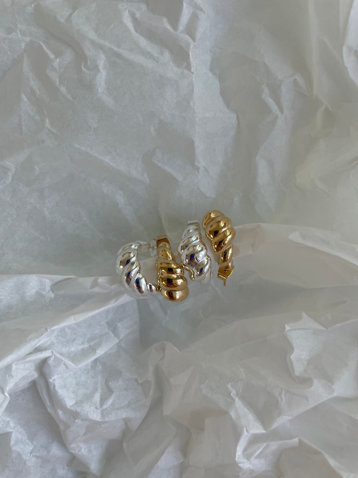 Croissant Creolen silber big - noёmvri fashion label