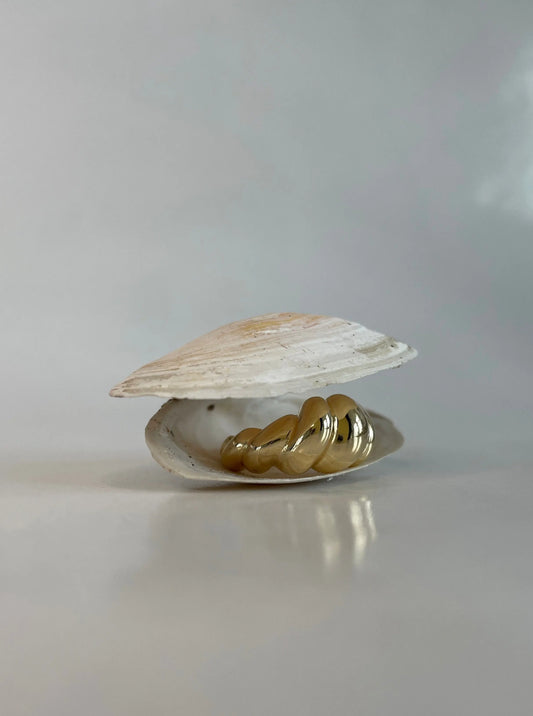 Croissant Ring asymmetrisch gold - noёmvri fashion label