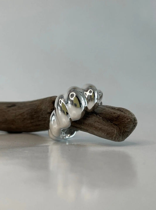 Croissant Ring asymmetrisch silber - noёmvri fashion label