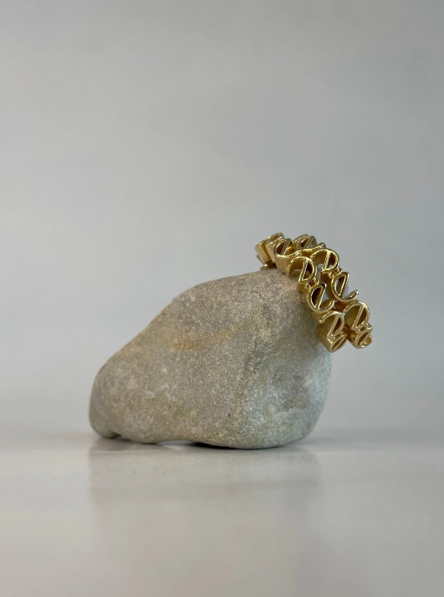 Logo Ear Hoops - gold big - noёmvri fashion label
