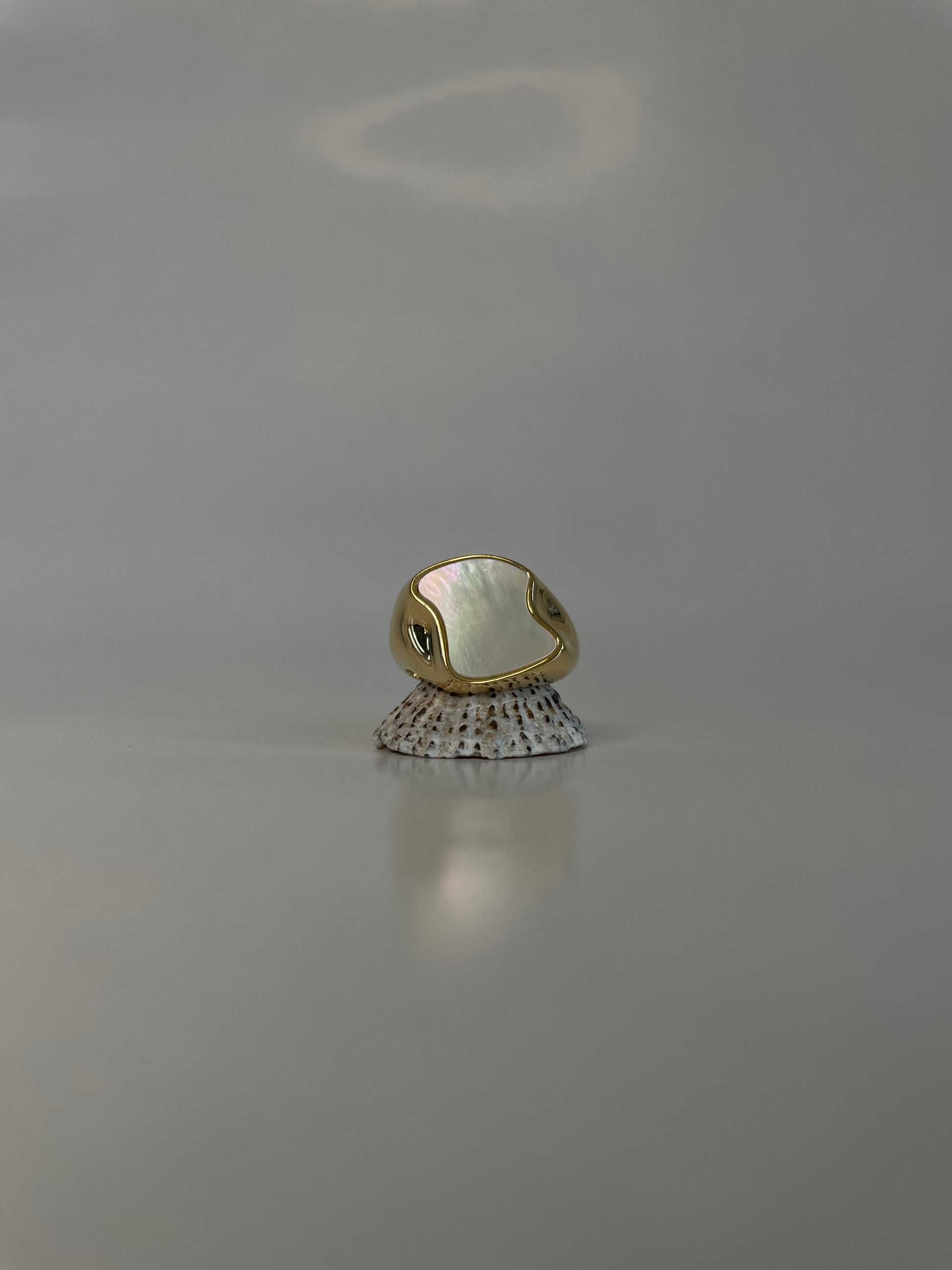 Siegelring gold mit Perlmutteinlage - noёmvri fashion label
