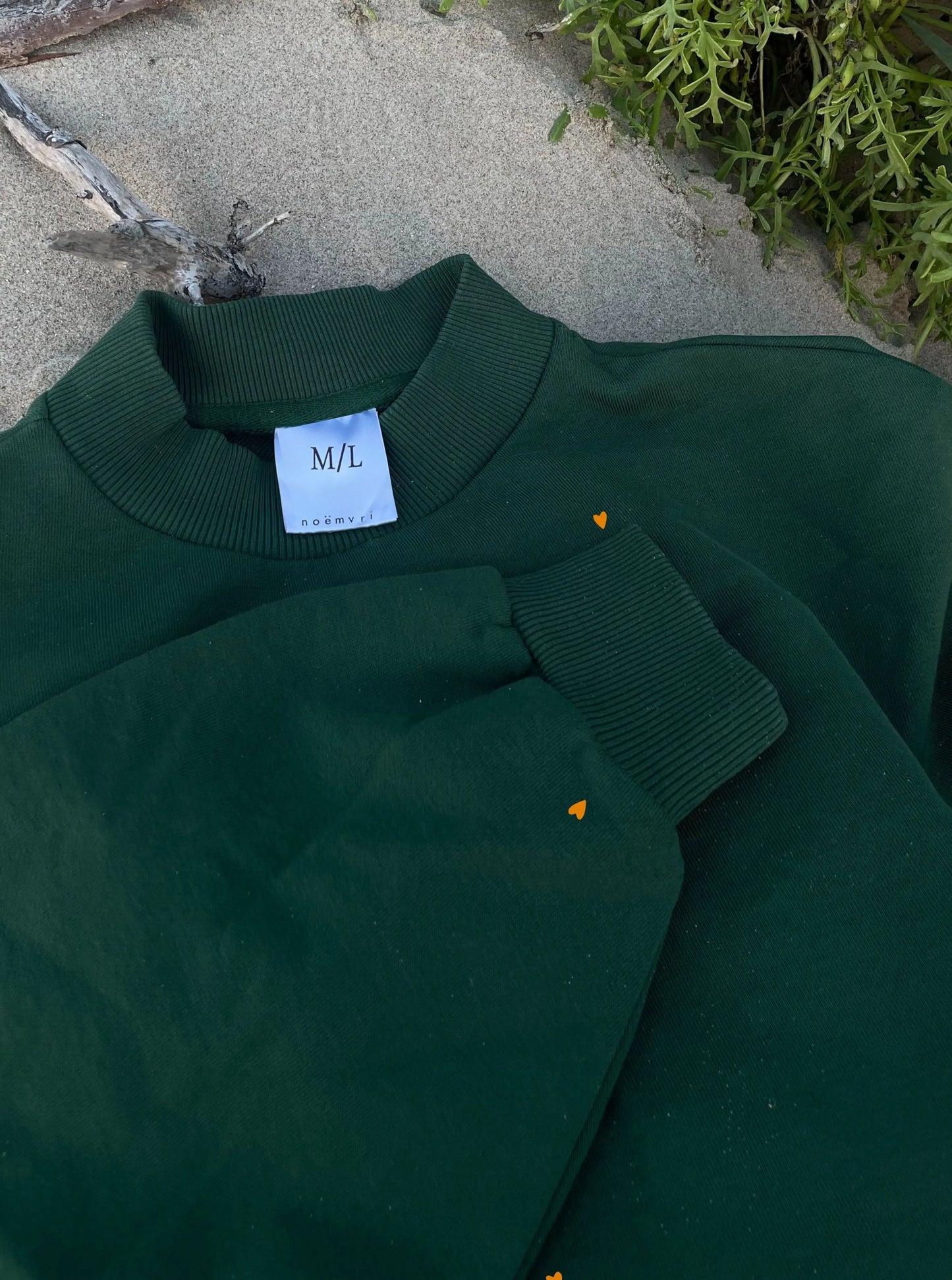 Sweatshirt green mit Herzchen - noёmvri fashion label