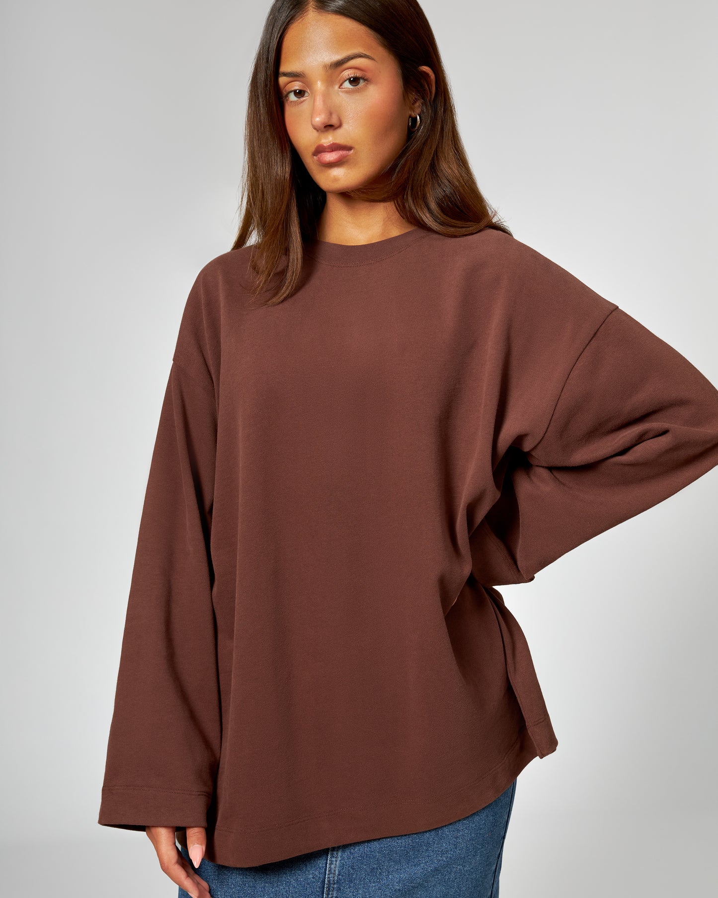 Oversized Longsleve Bailey braun