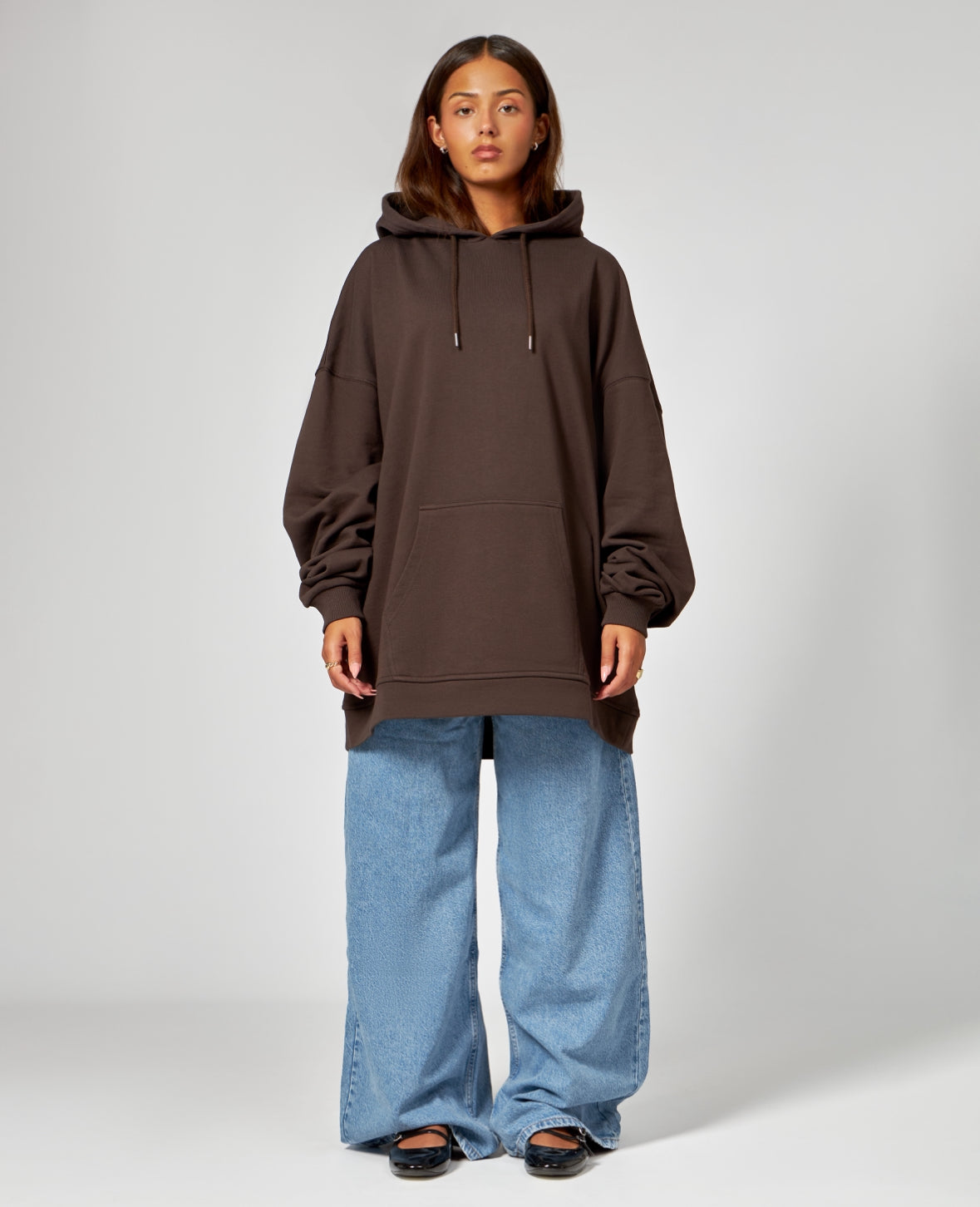 oversized Hoodie / seal brown