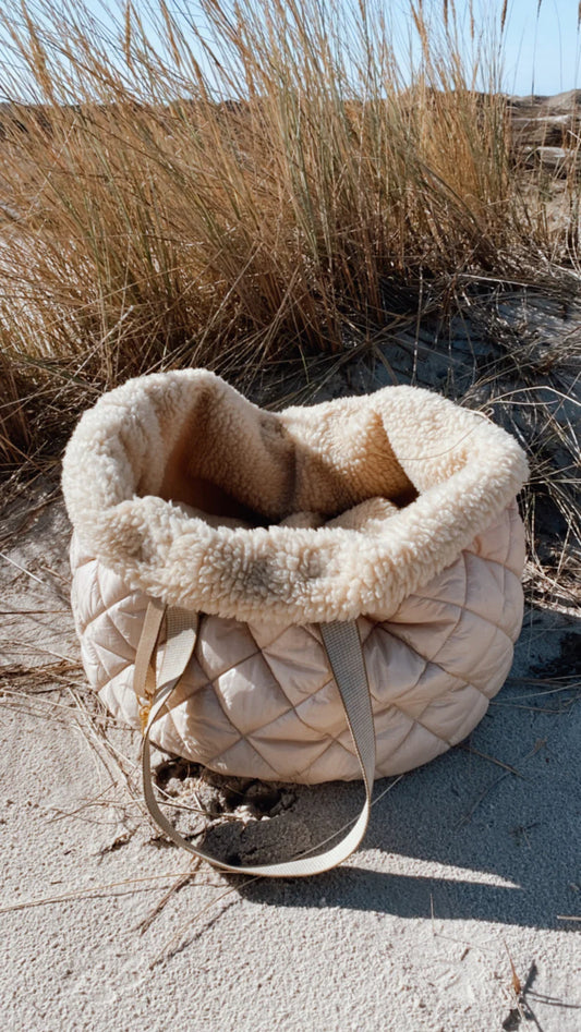 Teddy Dog or not DOG Bag beige Raute