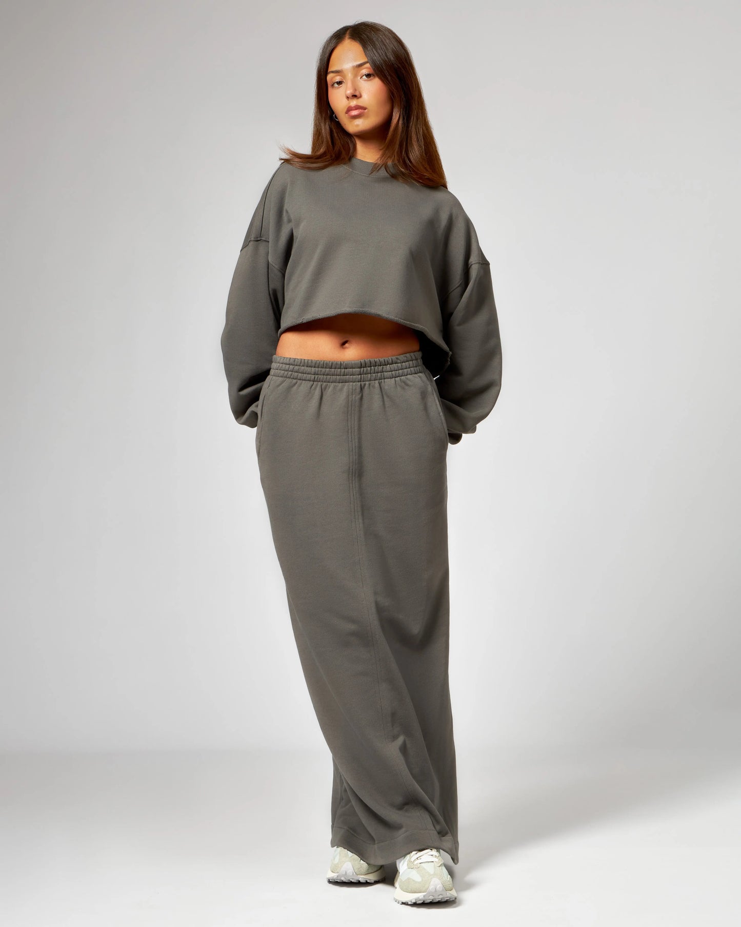Cropped Sweater Olivia grau - noёmvri fashion label