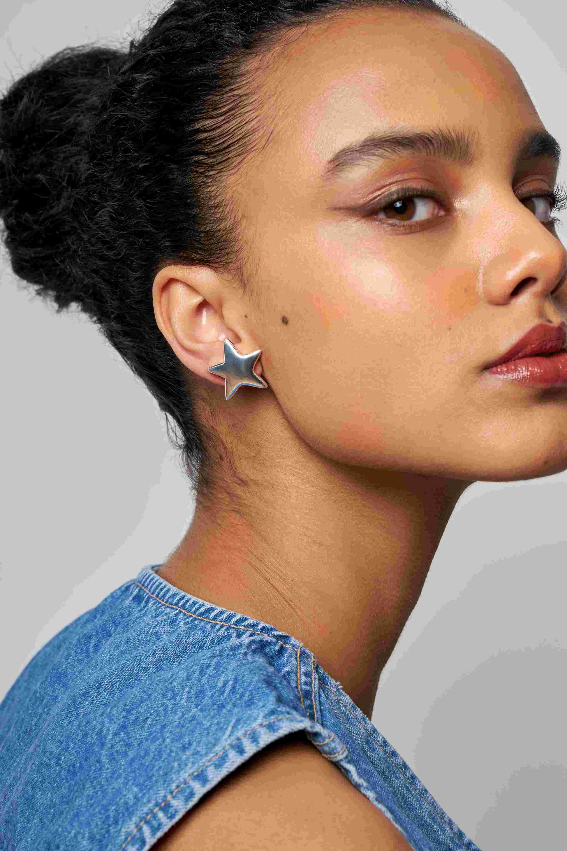 Stern Ohrstecker big silber - noёmvri fashion label