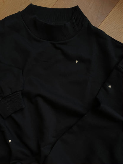 oversized Sweatshirt black mit Herzchen