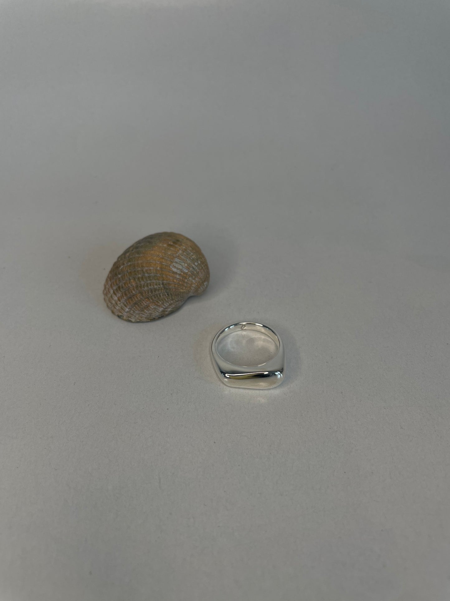 organischer Ring small silber