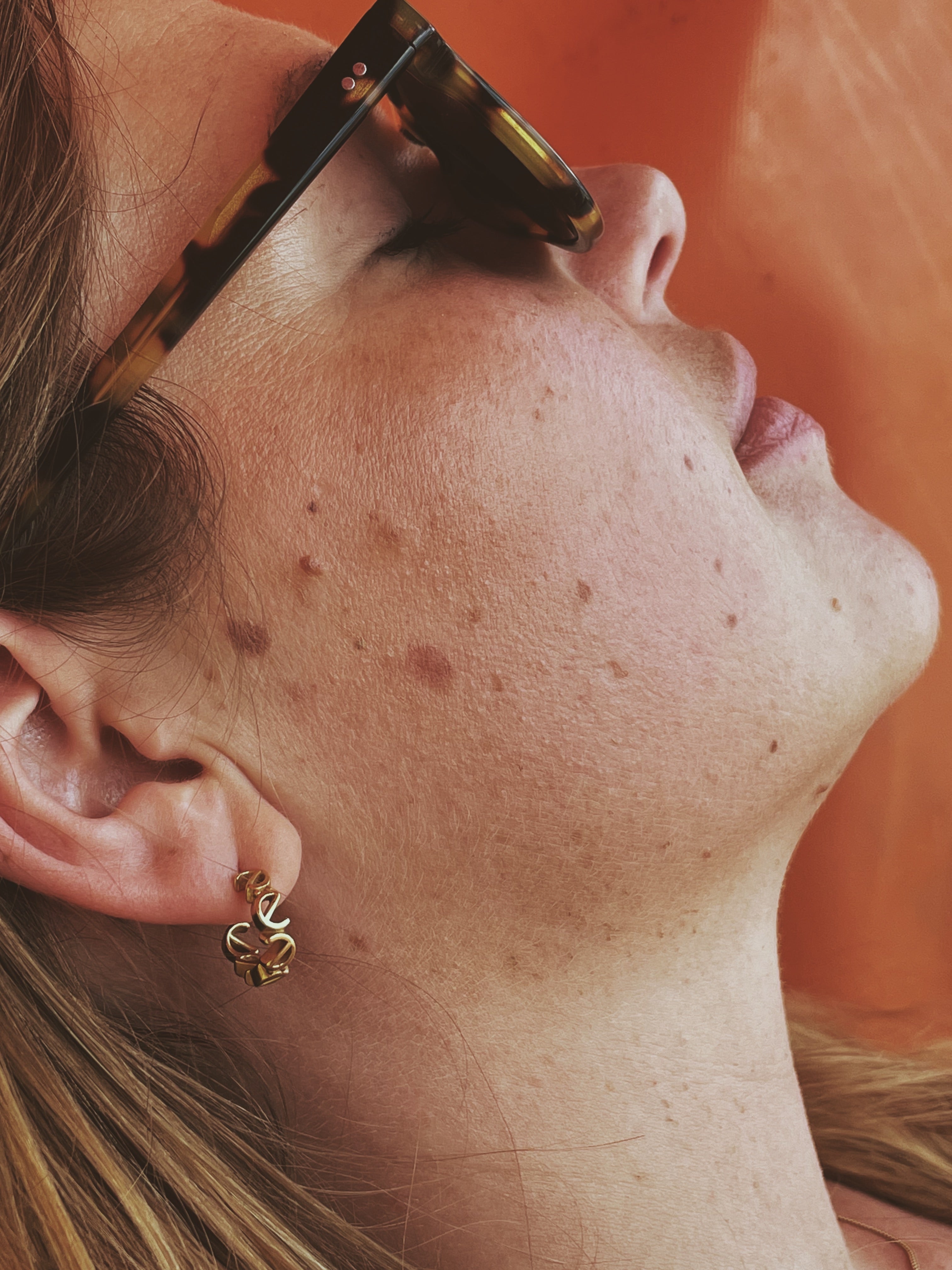 Logo Ear Hoops - gold small
